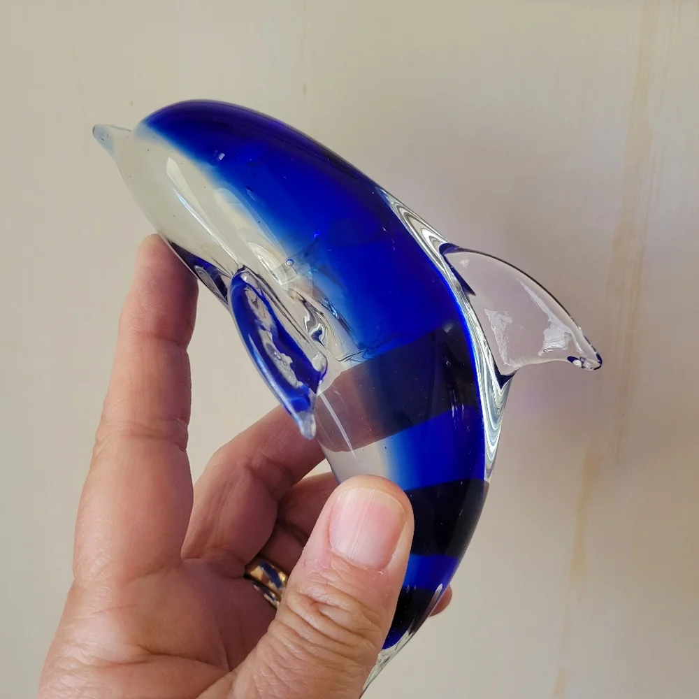 Art Glass Dolphin ~ Arcing Dolphin ~ Decor ~ Paperweight